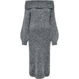 Olmmarie - Midi-jurk - Gebreid - Off-shoulder - Lange Mouwen - Regular Fit