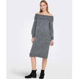 Olmmarie - Midi-jurk - Gebreid - Off-shoulder - Lange Mouwen - Regular Fit