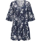 JDY - Korte Jurk - V-Hals - Lange Mouwen - Geplooid Detail - Regular Fit