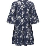 JDY - Korte Jurk - V-Hals - Lange Mouwen - Geplooid Detail - Regular Fit