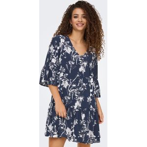 JDY - Korte Jurk - V-Hals - Lange Mouwen - Geplooid Detail - Regular Fit