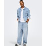ONSCARL - Bandplooi Jeans - Effen - Denim - Light Washed - Wide Leg
