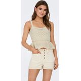 ONLY - Chrissia - Gebreide Top - Beige - Mouwloos