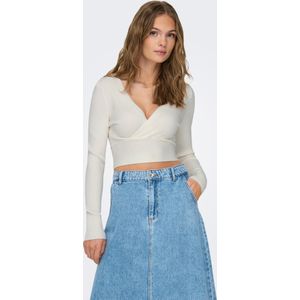 Onlhonor - Gebreide Top - V-Hals - Lange Mouwen - Cropped Fit