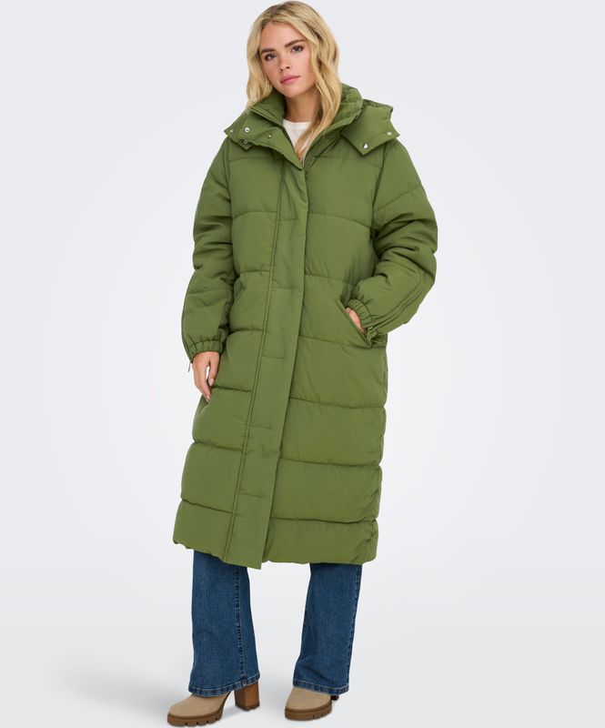 JDY - Jas - Lang - Met Capuchon - Knoopsluiting en Ritssluiting - Voorzakken met Ritssluiting