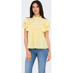 Top - O-hals - Mouwloos - Knoopsluiting - Ruches - Regular Fit