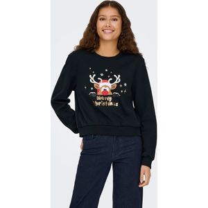 Only - ONLYDA XMAS - Sweatshirt - Zwart - Lange Mouwen - Ronde Hals