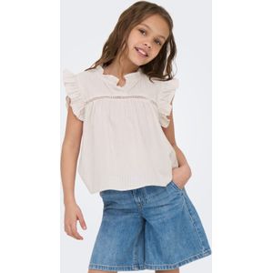 ONLY GIRLS - Overhemd - Wit - Geweven Stof - Mouwloos met Ruches