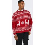 ONLY & SONS - Trui - Pompeian Red - Ronde Hals - Lange Mouwen