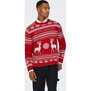 ONLY & SONS - Trui - Pompeian Red - Ronde Hals - Lange Mouwen