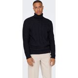Onsrigge - Pullover - Kabelstructuur - Rolkraag - Lange Mouwen - Regular Fit