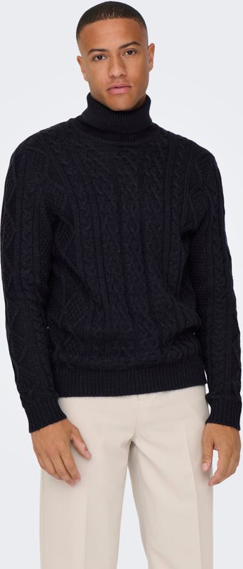 Onsrigge - Pullover - Kabelstructuur - Rolkraag - Lange Mouwen - Regular Fit