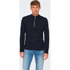 Onskicker - Pullover - Gebreid - Hoge Hals - Lange Mouwen - Halve Ritssluiting