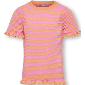 Top - O-hals - Korte Mouwen - Schelp Detail - Regular Fit