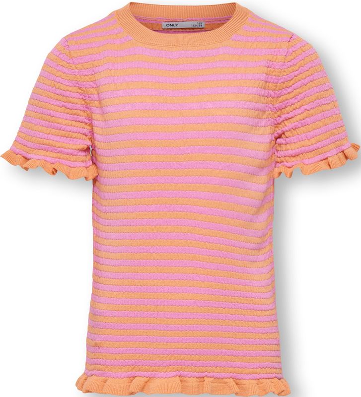 Top - O-hals - Korte Mouwen - Schelp Detail - Regular Fit