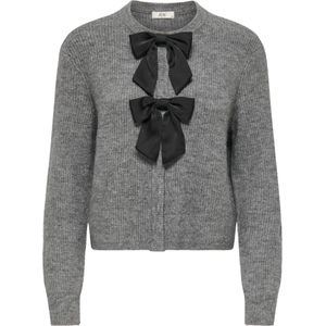 JDY - Vest - Gebreid - O-hals - Lange Mouwen - Knoopsluiting - Strik Detail