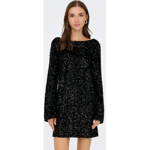 JDY - Korte Jurk - Velours - Met Pailletten Detail - Regular Fit