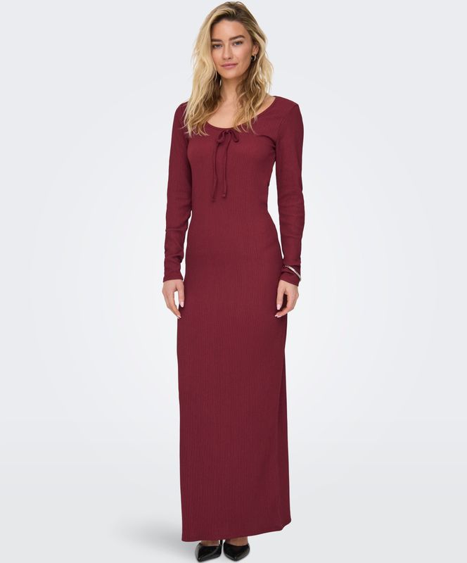 Onlhillary - Lange Jurk - Maxi Lengte - O-hals - Lange Mouwen - Regular Fit