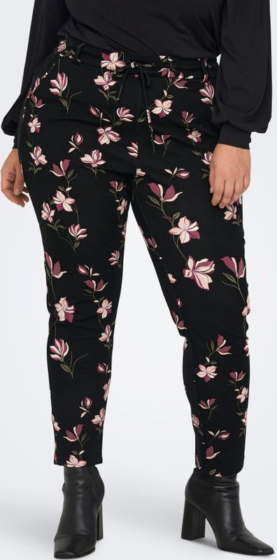 Chino broeken - Bloemenprint - Slimfit - Viscose - Taille met Trekkoord