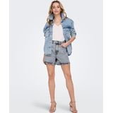 Denim Shorts - Light Was - High Waist - Regular Fit