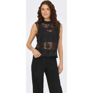 Only - Top - Zwart - Nylon/Katoen - Mouwloos