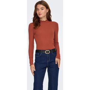 JDY - Jdyfransiska - Top - Hoge Hals - Lange Mouwen - Slim Fit - Ruches
