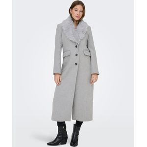 Only - ONLANNIE LIFE FUR COLLAR COAT - Lichtgrijs - Lange Jas