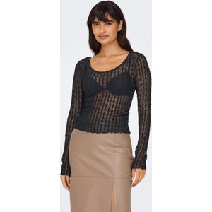 Onltwinky - Top - Lange Mouwen - O-hals - Kanten Detail - Regular Fit