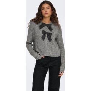 JDY - Vest - Gebreid - O-hals - Lange Mouwen - Knoopsluiting - Strik Detail