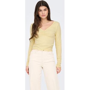Onlbetty - Top - V-Hals - Lange Mouwen - Gesmokte Mouwuiteinden - Regular Fit