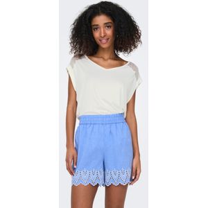 Top - Zwart - Katoen - Kanten Detail - V-Hals