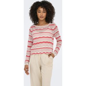 JDY - Gebreide Pullover - Grijs - Katoen - Schelp Detail