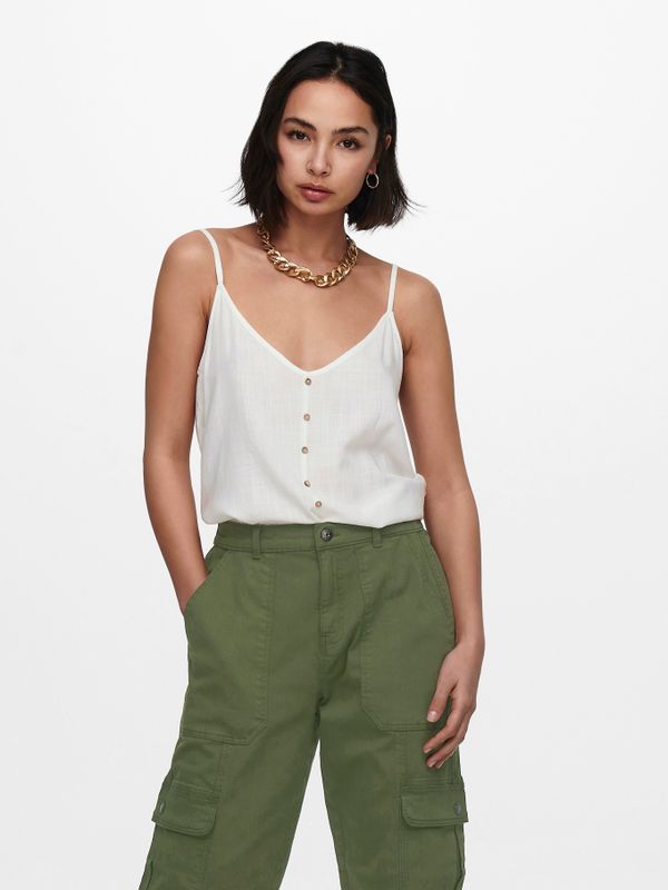 ONLY - Astrid - Spaghetti Top - Wit - V-hals - Mouwloos