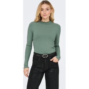 Jdyfransiska - Top - Lange Mouwen - Hoge Hals - Slim Fit - Ruches