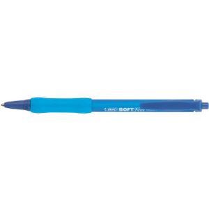 Balpen Bic soft feel grip clic medium blauw [12x]