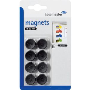 Magneet Legamaster 20mm 250gr zwart 8stuks