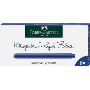 inktpatronen Faber-Castell doosje a 5 stuks extra lang blauw