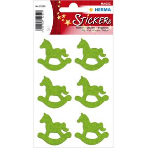 Herma 15250 Stickers hobbelpaard, vilt groen