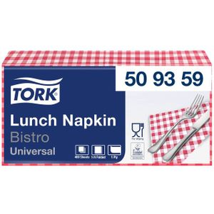 Lunchservet Tork Bistro 1/4-vouw 1-laags 400st rood 509359