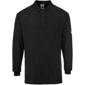 Vlamvertragende Antistatische lange mouw Polo Shirt maat 4XL, Black