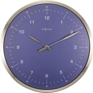 Wandklok NeXtime 60 minutes diameter 33 metaal blauw NE-3243BL