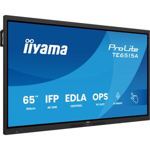 iiyama - LFD ProLite TE6515A-B1AG - Digitale Bewegwijzering - Zwart - 65 inch - 3840 x 2160 Pixels