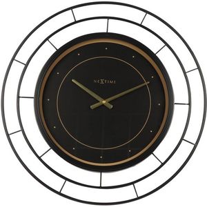 Wandklok Nextime 70cm groot zwart stil uurwerk Fancy