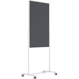 Universeel 3-in-1-Bord magnetoplan, whiteboard  prikbord in grijs vilt, 750 x 1200mm
