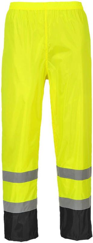 Hi-Vis - Tweekleuren Regenbroek - Geel/Zwart - Polyester - Windbestendig