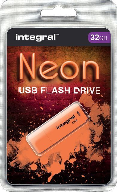 Integral INFD32GBNEONOR USB flash drive 32 GB USB Type-A 2.0 Oranje