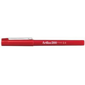 Artline 200 fineliner, rood [12x]