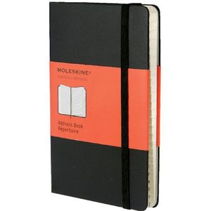 Adresboek Moleskine pocket 90x140mm hard cover zwart