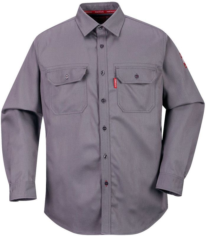 Portwest Bizflame Shirt - Grijs - Katoen/Nylon - Vlamvertragend