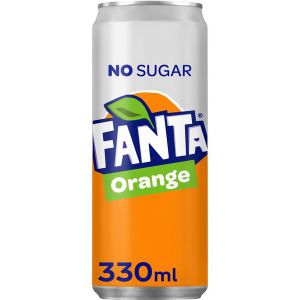 Frisdrank Fanta orange zero blik 330ml [24x]